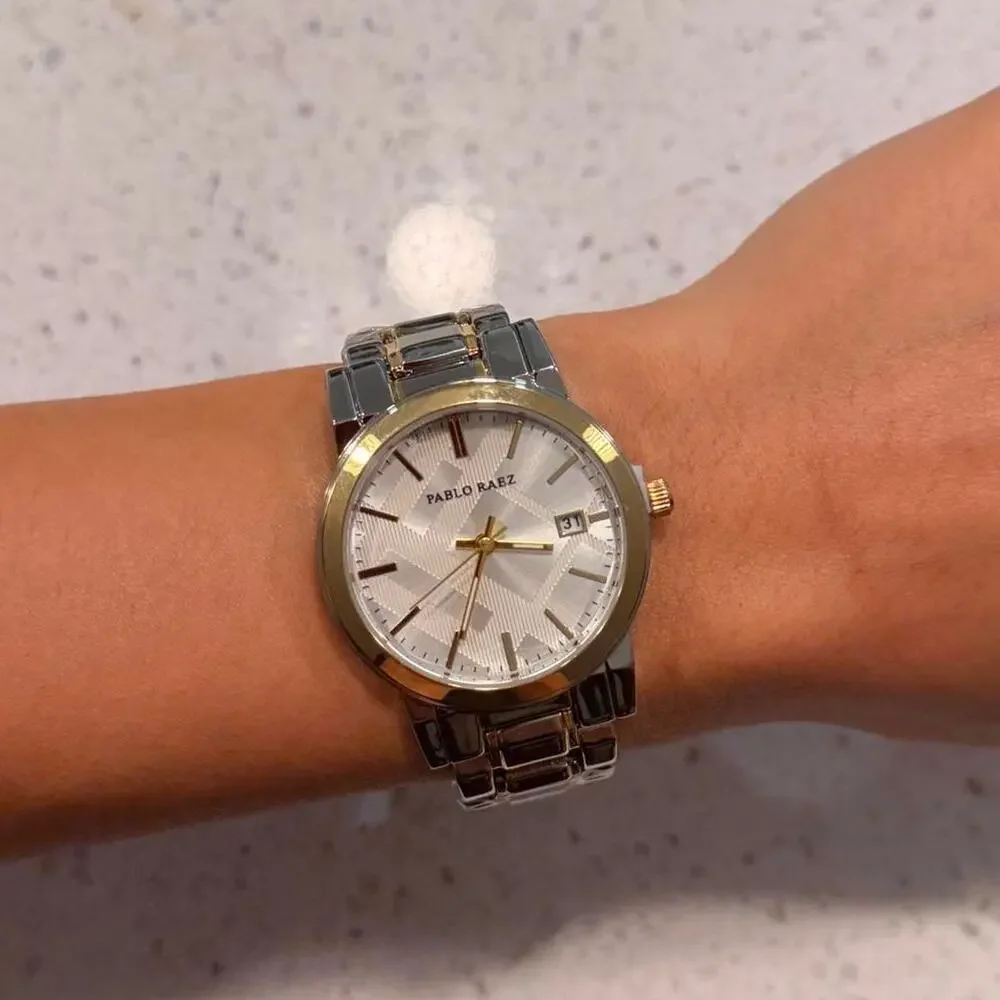 Pablo raez two tone stainless steel minimalist watch